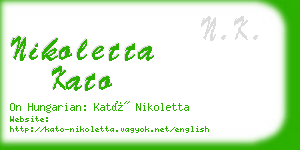 nikoletta kato business card